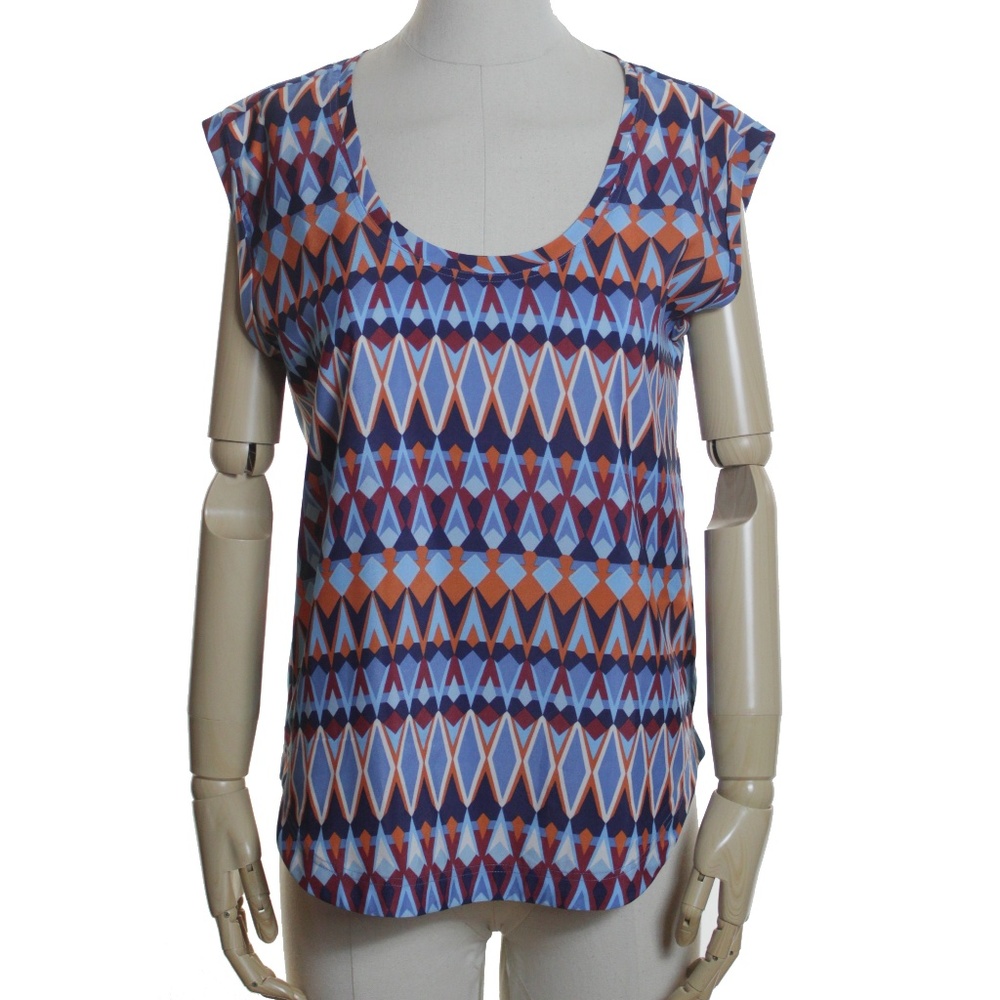 COPY - J.CREW Factory Printed Drapey Scoopneck Top